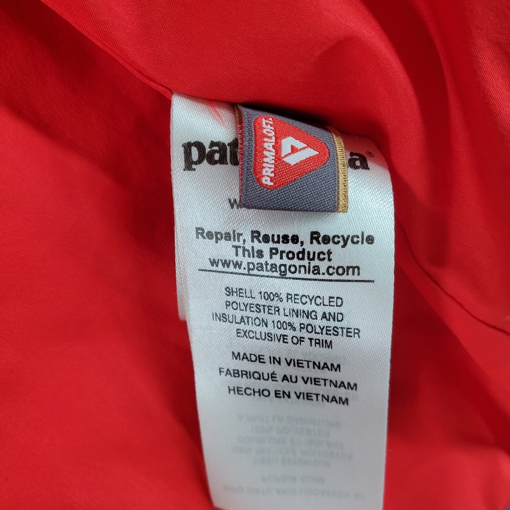 Patagonia Primaloft Kids Blue Jacket Sz 10 Medium Lightly Insulated Zip Up - Picture 7 of 10